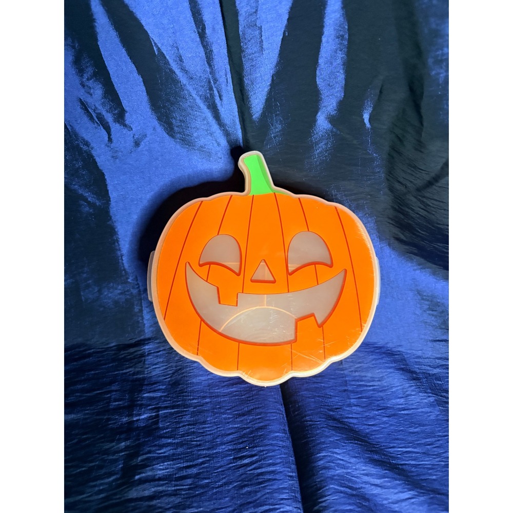 Cook With Color Halloween Pumpkin Snack Box Divided 3 Compartment Orange HWSNKC2